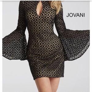 Women dress Jovani size 00 black/nude Orig $480